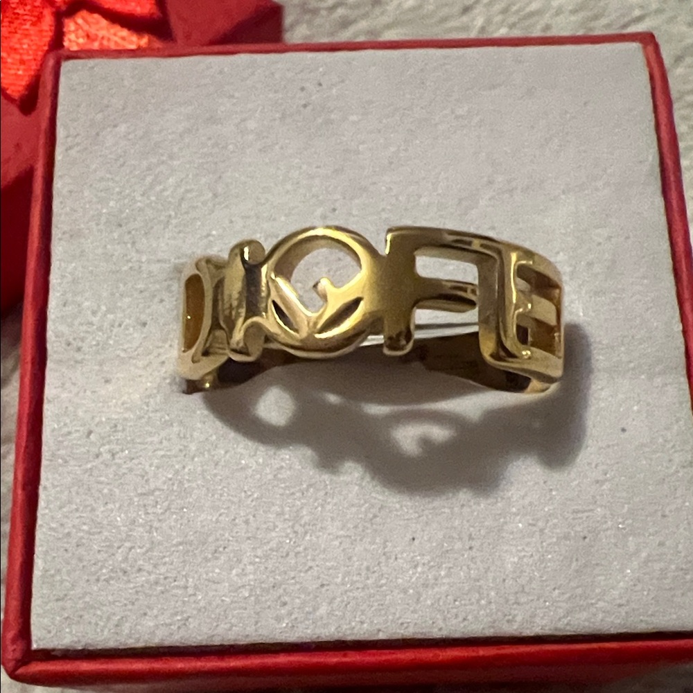 Gold Tone Women's Statement Ring - Elegant Cutout Design